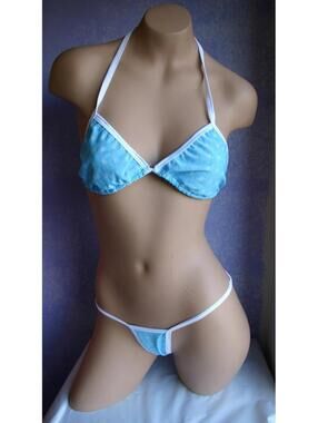 BODYZONE VINTAGE floral print tri top and t back thong New